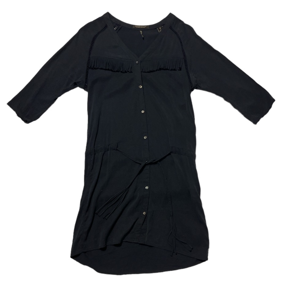 Maison Scotch Blue Fringed Western Dress - Women’s Size 1 - Picture 2 of 9